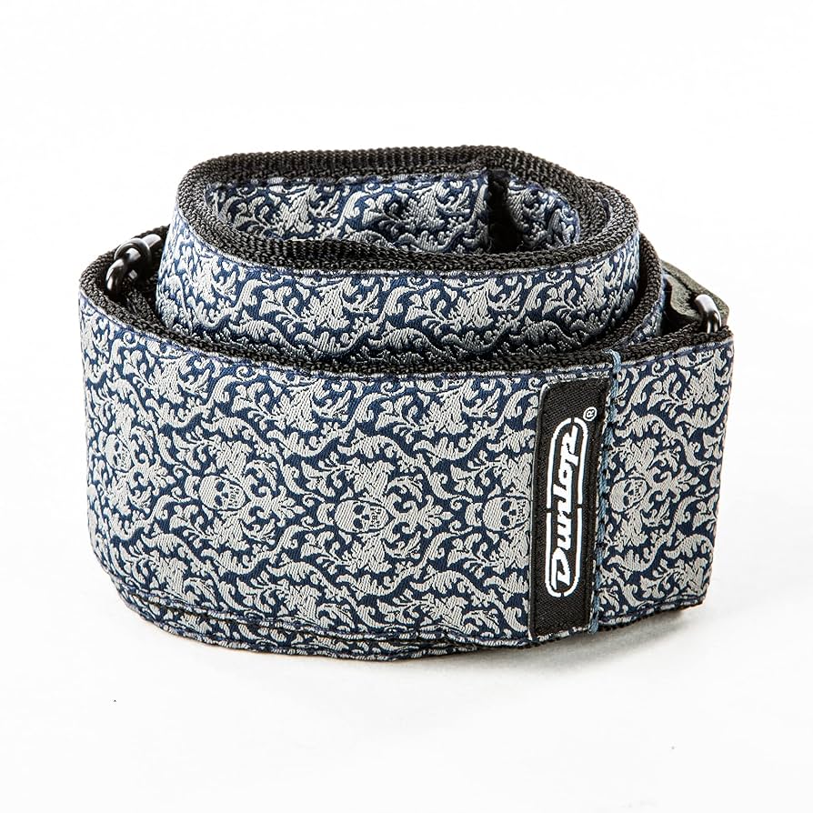 Amazon.com: Jim Dunlop Jacquard Fleurs De Skull Guitar Strap